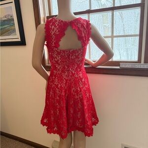 Mi Ami Vibrant Red Lace Dress ❤️ NWT
